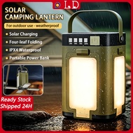 LED Camping Light Strip with 4Solar Panels,IPX4 Waterproof Rating,Portable Flashlight,Solar and Type