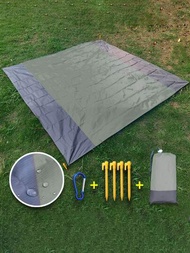 1件可摺疊防水口袋海灘毯,快速乾燥並隨身攜帶野餐墊,包括隨行袋、地釘和登山扣