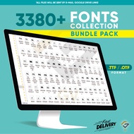 🔥𝗙𝗔𝗦𝗧 𝗗𝗘𝗟𝗜𝗩𝗘𝗥𝗬🔥 3380+ FONTS COLLECTION Creative Premium Fonts Bundle Pack Designer Edition