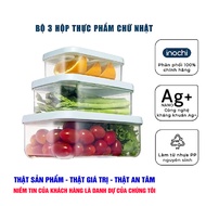 (Chính hãng Inochi) Bộ 3 hộp đựng thực phẩm chữ nhật Hokkaido 500-1000-2000ml và 750-1500-2500ml