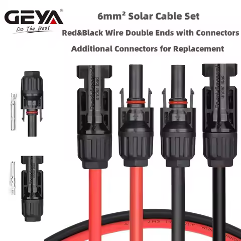 GEYA Solar PV Cable 2000VDC with Connector 3/6/9Meters 6mm2 Solar Panel Cable Photovoltaic Wire 10AW