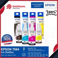 Epson T664 Ink T6641 Refill Ink Black - Tri Color Netto 70ml - Original