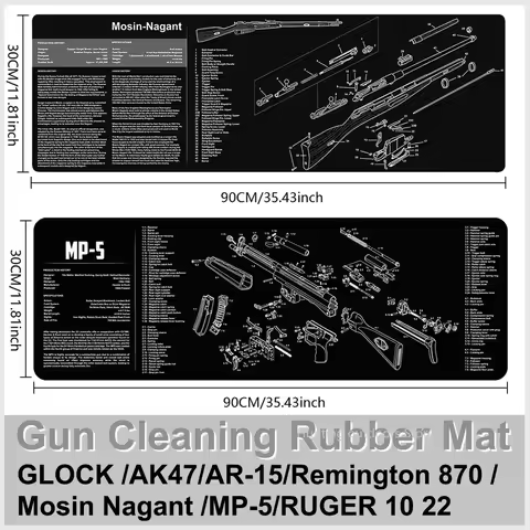 Gun Cleaning Rubber Mat Parts Instructions Mouse Pad For AR15 AK47 Remington 870 GLOCK CZ-75 Punishe