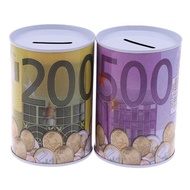 Celengan Uang Koin Euro Dollar Bentuk Silinder