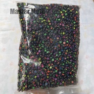 6mm neon black round alphabet letter mote 1 pound