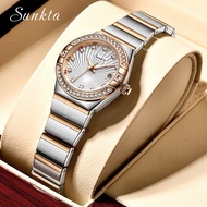 Sunkta Watches Women Fashion Elegant Quartz Watch For Women Dress Wristwatch With Rhinestone Dial Ro
