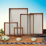 LIBRA Tea Tray Rectangular wooden Tray Begonia Retro Dim Sum Plate Tray Glass Plate Tray Household X