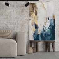 Blue Gold Painting | Blue Gold Abstract | Blue Wall Art | Blue Art | Breeze-2