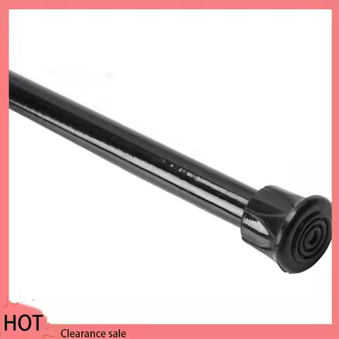 A88Z 8X Extendable Telescopic Spring Loaded Net Voile Tension Curtain Rail Pole Rods,70-120Cm,Black