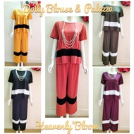 2pc Women Suit Casual New Style Dolly Blouse & Palazo