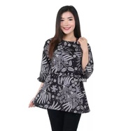 BATIK ATASAN WANITA TERBARU KEKINIAN TERMURAH BLUS BATIK WANITA MODEL TALI SAMPING DAN KANCING ALL M