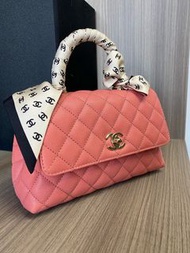 🌟 極新淨 Chanel COCO Handle small 珊瑚粉紅小包 連 Chanel 絲巾🌟