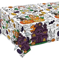 OHOME Halloween Decorations - Paper Coloring Tablecloth | Halloween Backdrop for Indoor Outdoor Outs