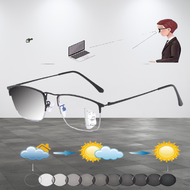 Photochromic Progressive Multifocal Reading Sunglasses Retro Rectangular Comfortable Reading Glasses