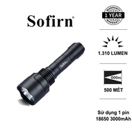 SOFIRN C8T flashlight, 1310lm bright, 500m range, 18650 battery with rechargeable battery