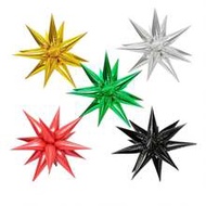 12pcs/Set Silver Foil Cone Shaped Balloons Combination, 26inch/66.04cm Exploding Star Aluminum Foil 