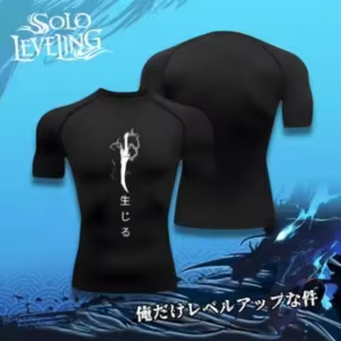 Jin Woo Compression Shirt Compression Gym Sung Jin Woo Solo Leveling Anime Muscleshirt Sportwear Igr