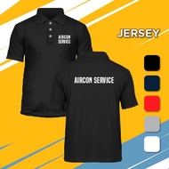 Microfiber Polo T Shirt Tshirt Casual Unisex T-Shirt Jersey Pakaian Fashion.Baju Dry Fit AIRCON SERV