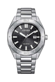 Citizen Eco-Drive Black Dial Silver Stainless Steel Band Men Watch BM7630-80E
