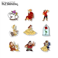 2021 New Fashion Beauty and the Beast Acrylic Brooch Pin Handcraft Epoxy Resin Clothing Badge Pins