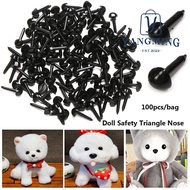 YANGYANG 100pcs/bag Safety Triangle Noses for Teddy Dog Plastic Black 4.5X5.5MM