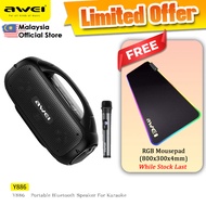 Awei Y886 Wireless Speaker with Microphone Surround Bass Sound Outdoor Speaker Portable Karaoke Spea