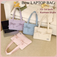 Korean Bow Laptop Tote Bag 13-14 Inch Padded Laptop Bag for MacBook Lenovo ASUS HP