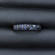 แหวนพลอยไพลินบางกะจะจันทบุรี(BLUE SAPPHIRE) ตัวเรือนเงินแท้92.5% ชุบทอง พลอยสีน้ำเงินกำมะหยี่ เนื้อใส ไซส์นิ้ว 54 หรือ เบอร์ 7 US