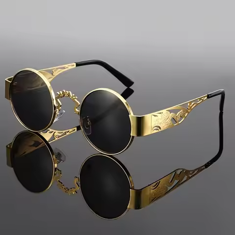 1Pc Unisex Punk Round Glasses, Trendy Accessory for Music Festivals & Shows