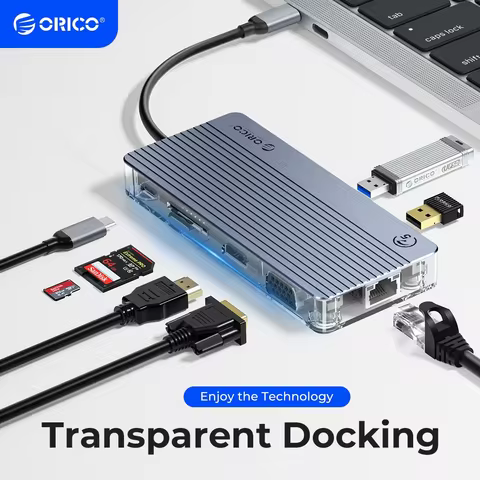 Orico WB USB Hub Type C to Multi USB 3.0 PD100W RJ45 Splitter for PC MacBook Pro Accessories