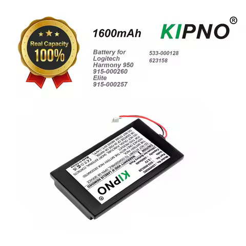KIPNO 1600mAh Replacement Battery for Logitech 915-000257 915-000260 Elite Harmony 950 533-000128 62