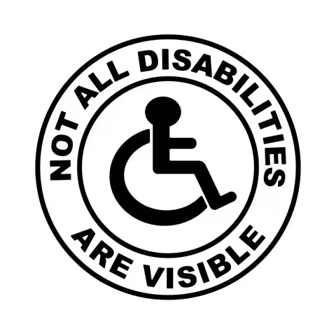 JT42# Not All Disabilities Are Visible Car Stickers Car Doors And Windows Decoration Car Accessories