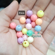 (10gr) manik mote susu warna pastel beads part 4 - bulat 8mm