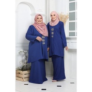 Baju Kurung Kebarung Royal Blue Ironless Saiz S - 5XL Plain Loose Plus Size Ready Stock Raya Sale Baju Raya 2024 Viral