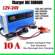 Cas Aki Charger Accu Mobil Motor 12v 24v 10a Portable Otomatis Carger 12 Volt 24 Volt 10 Amper