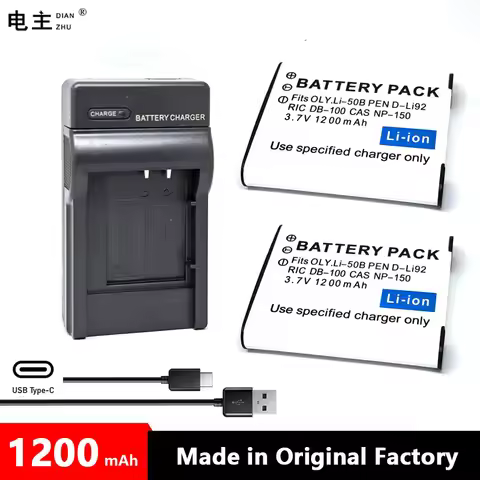 Li-50B D-Li92 NP150 DB100 Battery charger for Olympus Pentax Casio RICOH u6020 XZ10 800UZ VR370 VH52