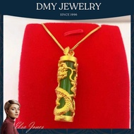 DMY Jewelry Original 916 Gold Necklace/Korean Gold Cop 916/Dragon Jade Pendant/Men's Necklace/Origin