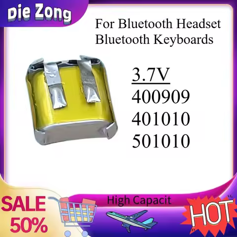 New 3.7V 25mAh 400909 401010 501010 Rechargeable Batteries for Bluetooth Headset Bluetooth Keyboards