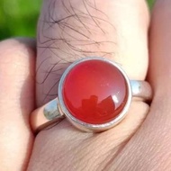 天然男士紅色瑪瑙戒指 紅色瑪瑙戒指 男士銀 925 手工戒指