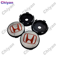 4Pcs 60mm with 56mm Logo Emblem Silver Red Car Wheel Center Rim Hub Caps Cover Trim Hubcaps Badge Stickers Decal For Honda Freed Stream Vezel Mobilio Odyssey Jazz Shuttle Fit City Civic Brio Accord BRV CRV HRV