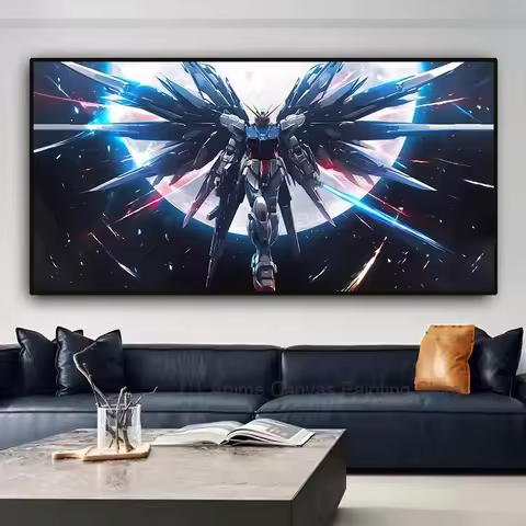 Gundam Hanging Painting Strong Attack Freedom Unicorn Mobile Warrior Boy Room Anime Decoration Paint