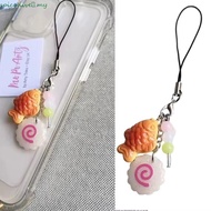 SPICEHIVE​ Fish Cake Keychain, Pink Squid Roll Japanese Food Taiyaki Pendant, Phone Lanyard Bag Keyr