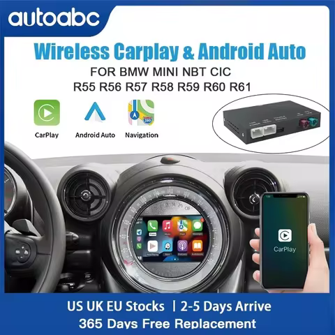 AUTOABC Wireless Carplay Android Auto For BMW Mini NBT CIC R55 R56 R57 R58 R59 R60 Module Mirror Lin