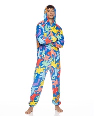 JOE BOXER Mens Plush Onesie, Printed Men's Novelty One-Piece Pajamas, Mens Onesie Pajamas, Adult One