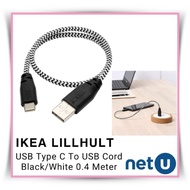 IKEA LILLHULT USB Type C To USB Cord For Black/White 0.4 Meter