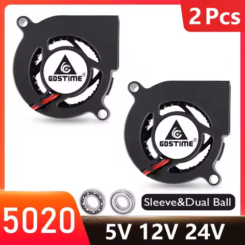2Pcs/Lot Gdstime 5020 Blower DC 5V 12V 24V Centrifugal Turbine Fan 50mm x 20mm 5cm 2Pin Cooling Cool