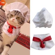 SHLY Pet Cooking King Hat, Cosplay Props Polyester Cat Chef Hat Set,  Pet Accessories Pet Hat Pet