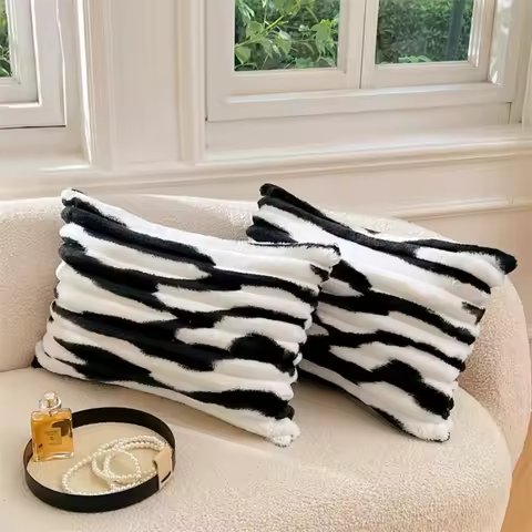 Winter Padded and Thickened 2pcs Pillowcases Home Textiles 48x74cm Solid Color High-grade 2 Pillow C