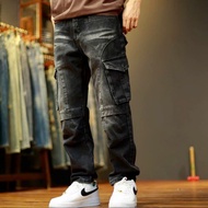 Beman BQ2 cargo jeans, soft cotton men's pants, 15oz thickness, machine washable, no fading