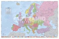 【英國進口地圖海報】歐洲地圖 Political Map Of Europe (Flags) #PP32113